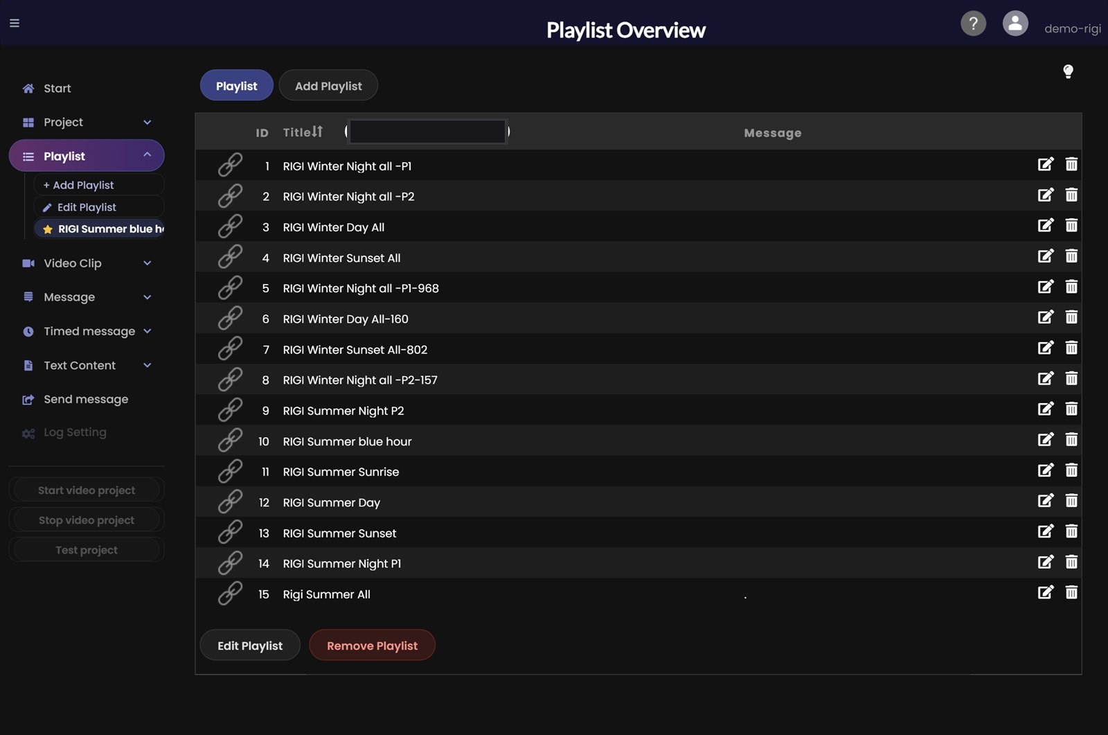 Menu Playlist