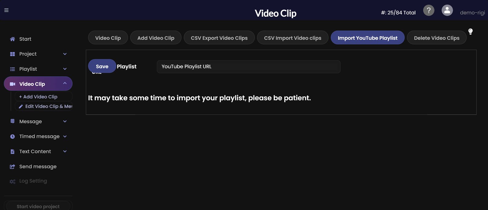 Import a YouTube playlist