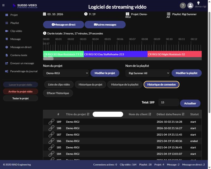 Surveillance : historique de connexion