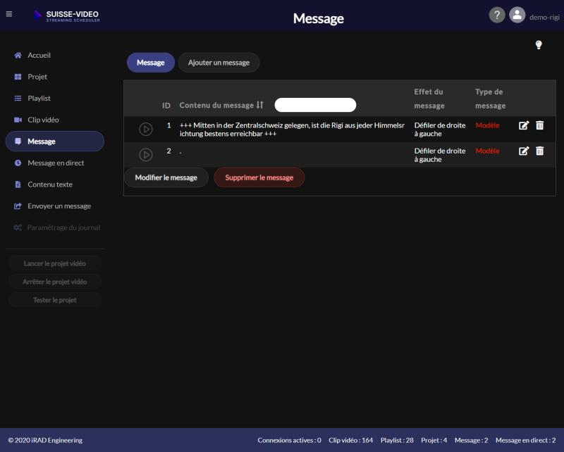 Menu Message