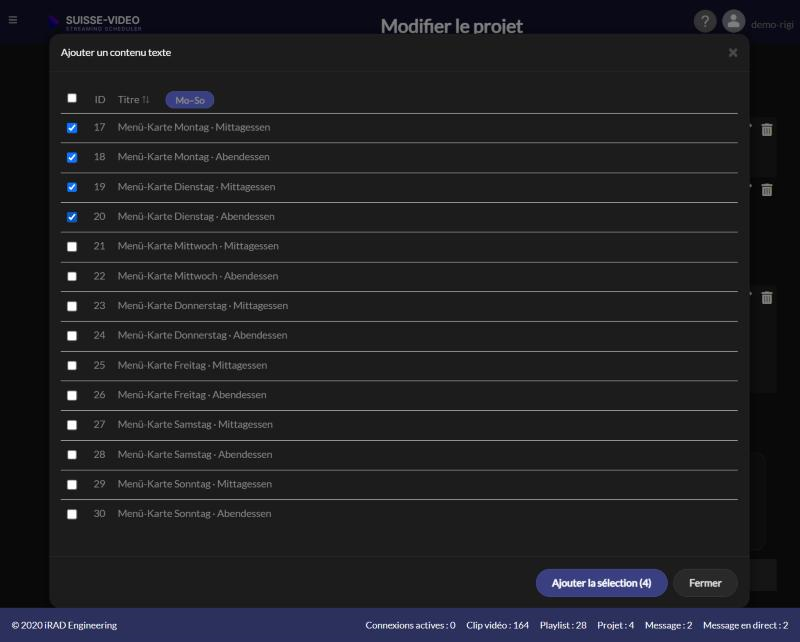 Sélectionner des cartes dans le projet