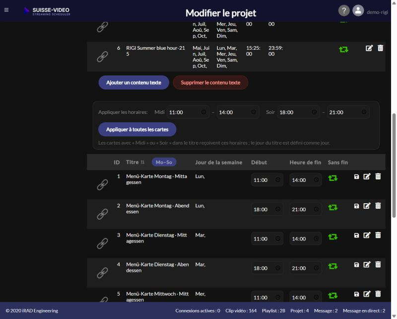 Planning des cartes dans le projet