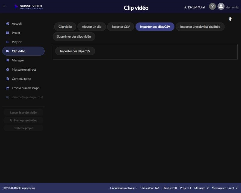 Importer des clips vidéo depuis un CSV