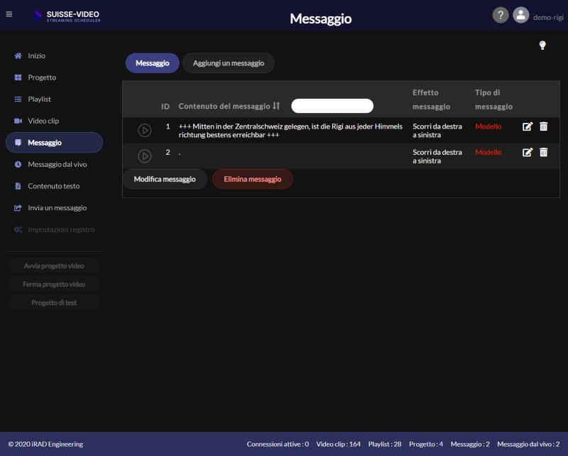 Menu Messaggio