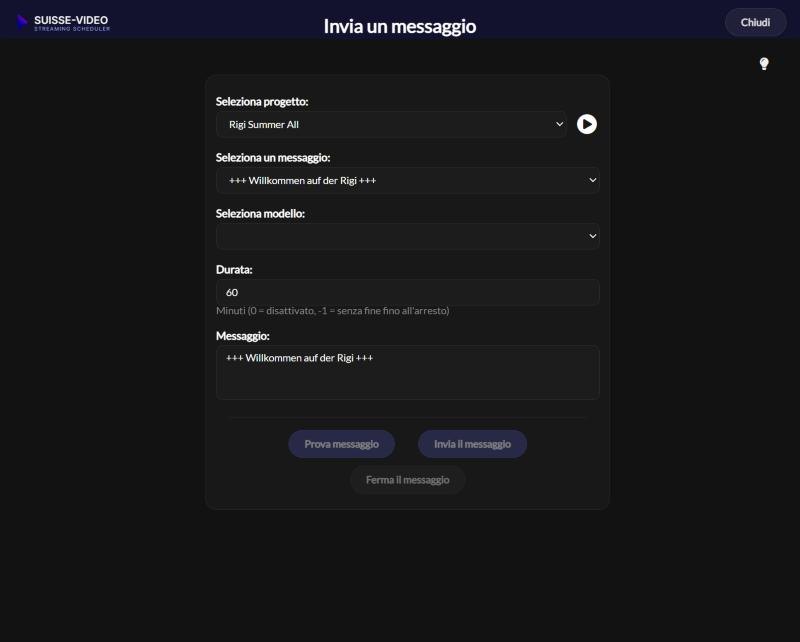 Finestra Invia un messaggio