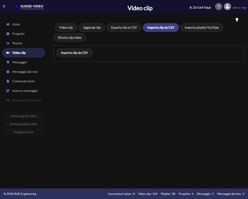 Importare video clip da CSV